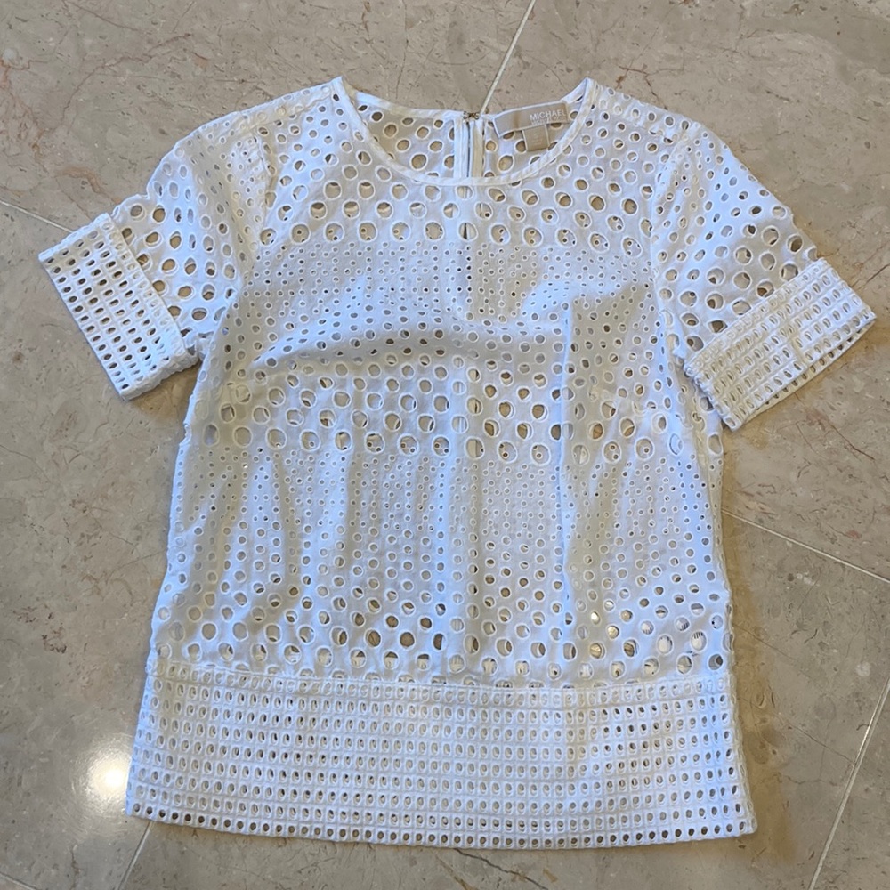 Cotton Michael Kors white back zipper shirt💖